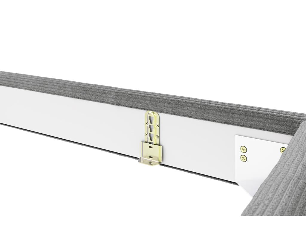 Lit - Gris velours côtelé - Lysvia USEA69173