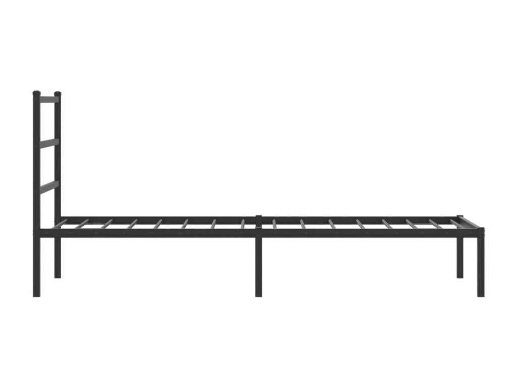 Cadre de lit métal avec tête de lit noir 80x200 cm CQSA91040