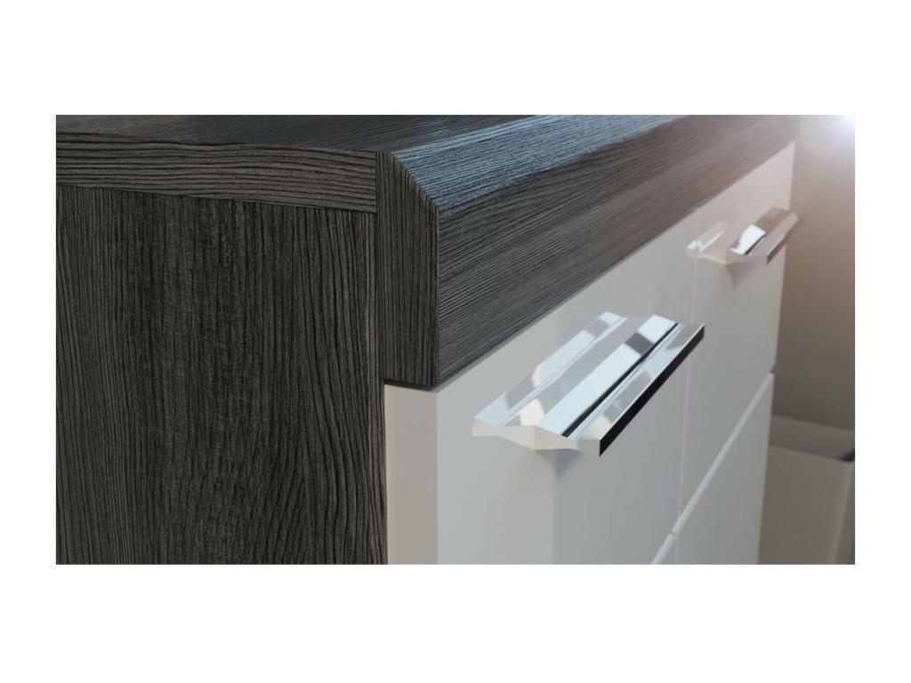 Buffet Lysvia – 2 portes – Gris foncé et blanc – 60x85x37 cm YIUV39652