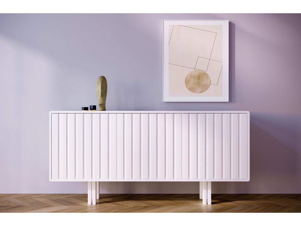 Buffet blanc VIGGE avec lamelles / 149 cm UPXZ00493