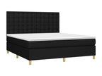 Lit à sommier tapissier avec matelas Noir 160x200 cm Tissu FNKL95336