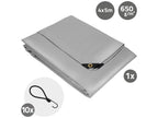 Elariva Bâche de couverture Premium Bâche en tissu avec oeillets 5x4m 20m² 650g/m² gris PVC imperméable résistant à la déchirur ZPGY69627