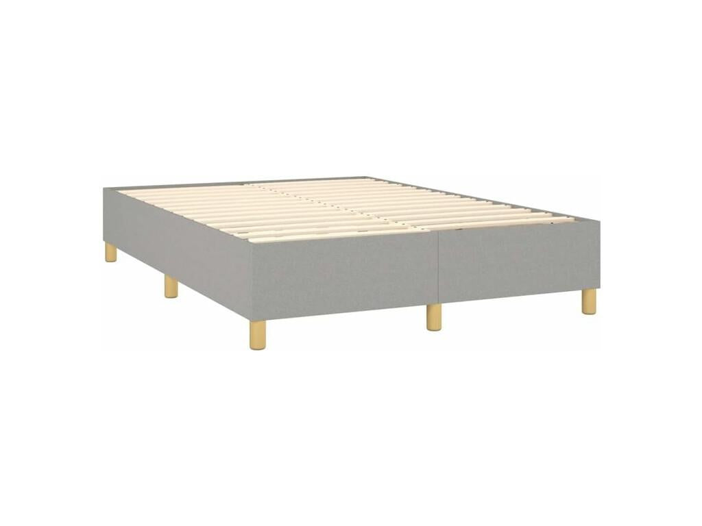 Sommier à Lysvia de lit avec matelas Gris clair 140x200 Tissu LYTS07398