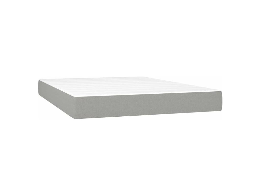Sommier à Lysvia de lit avec matelas Gris clair 140x200 Tissu LYTS07398