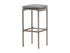 Tabouret de bar de jardin Lysvia avec coussin gris JKMX52983
