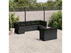Salon de jardin 9 pcs avec coussins noir résine tressée NABU75970