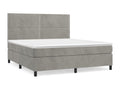 Lit à sommier tapissier et matelas Gris clair 180x200cm Velours LQNR33933