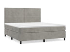Lit à sommier tapissier et matelas Gris clair 180x200cm Velours LQNR33933