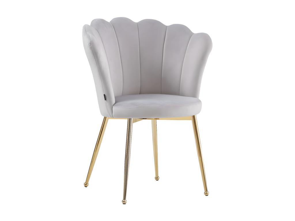Lot de 2 chaises Lysvia Gold assise Velours Gris VXOA14422