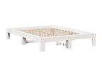Cadre de lit sans matelas blanc 140x200 cm bois de pin massif INMY73484