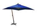 Parasol suspendu avec mât Bleu azuré 3x3 m Massif Bois de sapin FXOQ81104