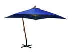 Parasol suspendu avec mât Bleu azuré 3x3 m Massif Bois de sapin FXOQ81104