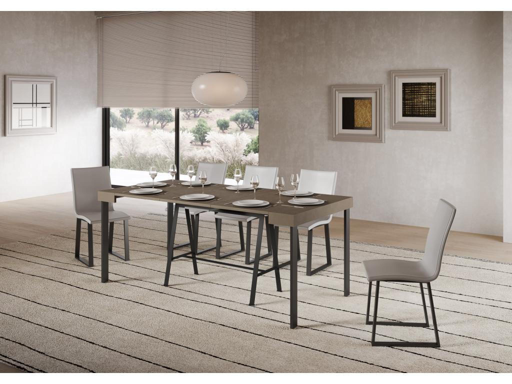 Console extensible 90x40/300 cm Dormeva cadre Anthracite XVLI33263