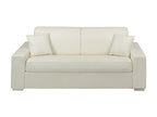 Canapé 3 places convertible express en simili Lysvia - Blanc - Couchage à Lysvia larges 140 cm - Matelas 14 cm FTFS40374