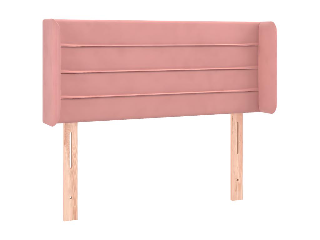Tête de lit avec oreilles Rose 93x16x78/88 cm Velours QZOY24131