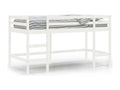 Lit mezzanine enfant échelle blanc 90x200 bois pin massif NVXR95479