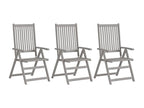 Chaises inclinables de jardin 3 pièces avec coussins Bois d'Elariva MSGE38237