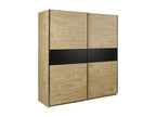Armoire 200cm pour chambre à coucher avec 2 portes coulissantes collection coloris chêne doré WEXQ71541
