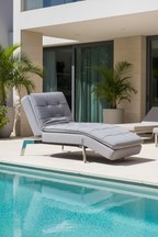 Chaise longue Lysvia Velours Gris clair Lysviaétrique DTZL25546