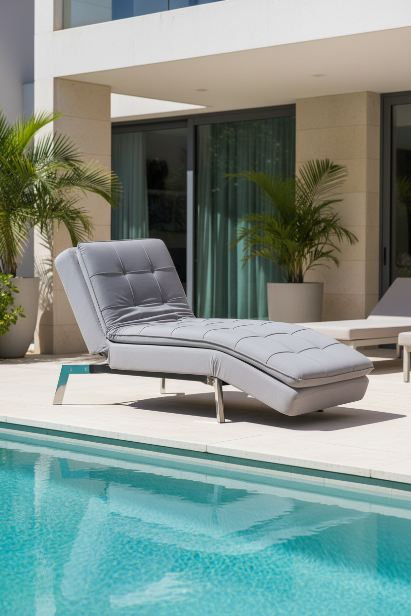 Chaise longue Lysvia Velours Gris clair Lysviaétrique DTZL25546