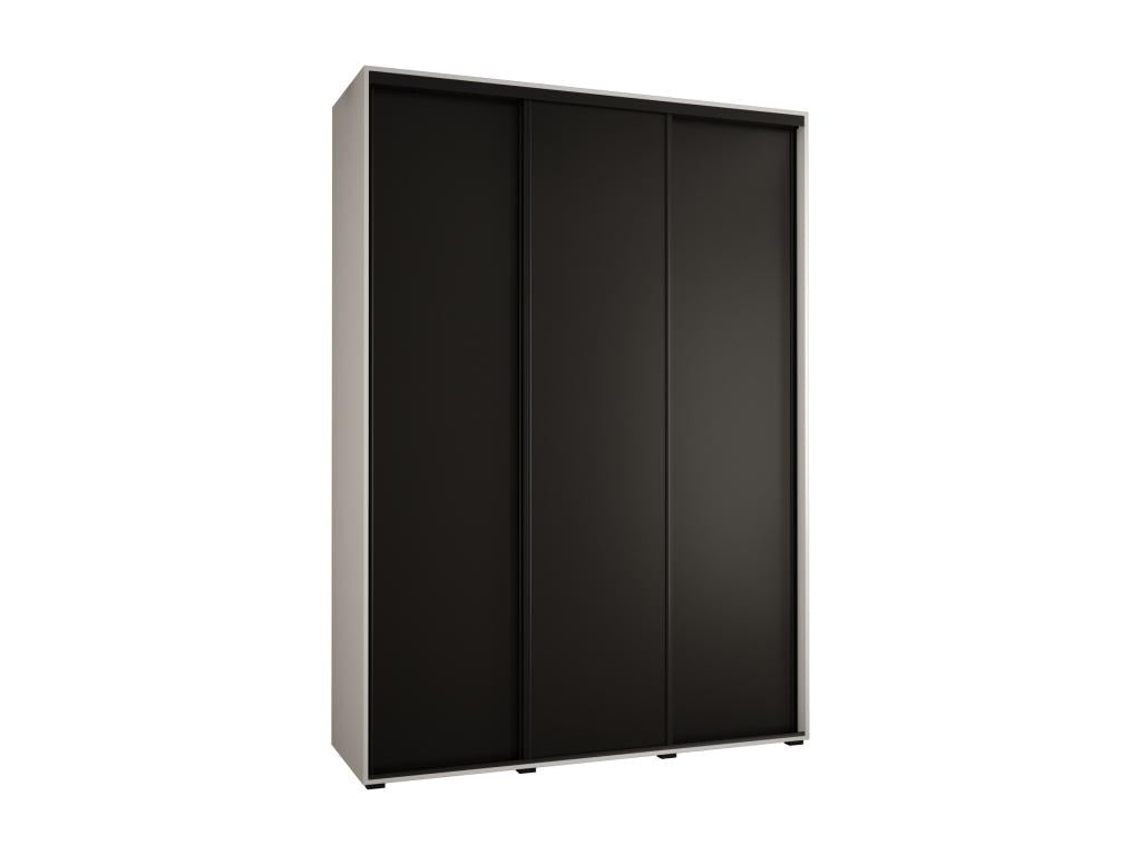 ARMOIRE 1 À PORTES COULISSANTES 235.2/170/60 3 portes Blanc/Noir/Noir YUPG80712