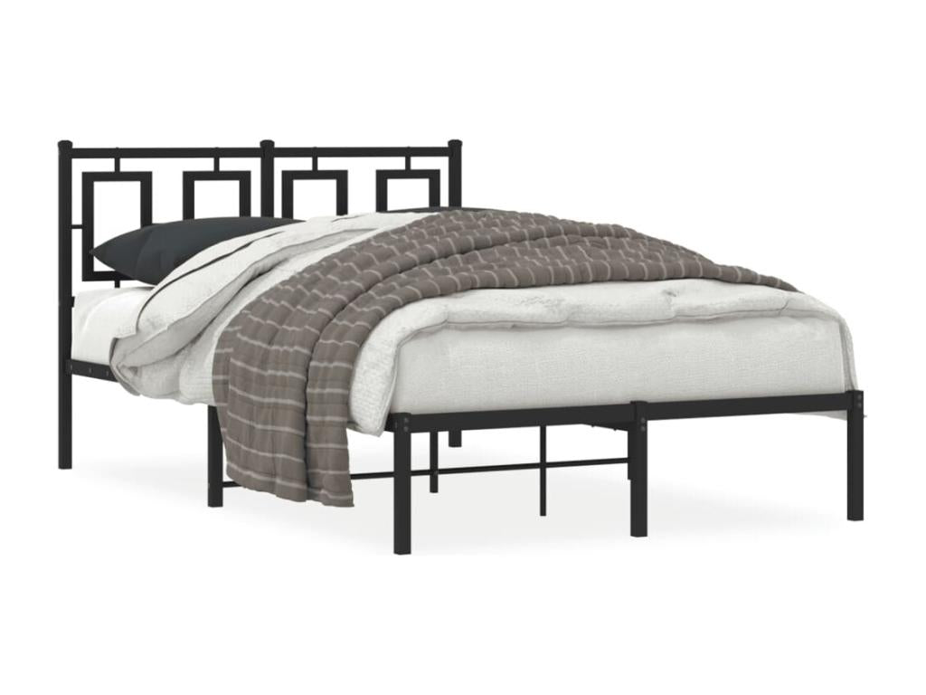 Cadre de lit métal avec tête de lit noir 120x190 NZFB06973