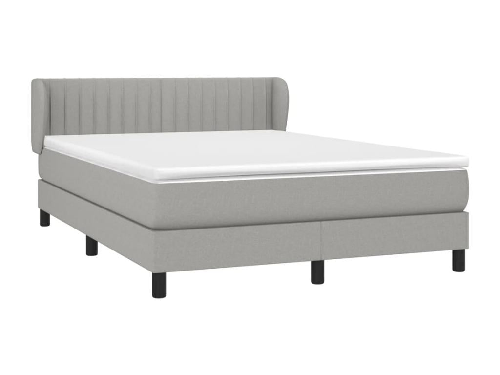 Lit à sommier tapissier avec matelas Gris clair 140x200cm Tissu BXPZ76875