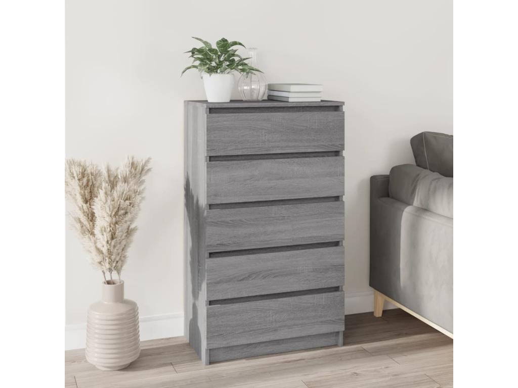 Commode gris 60x36x103 Bois d'ingénierie RTWK80687