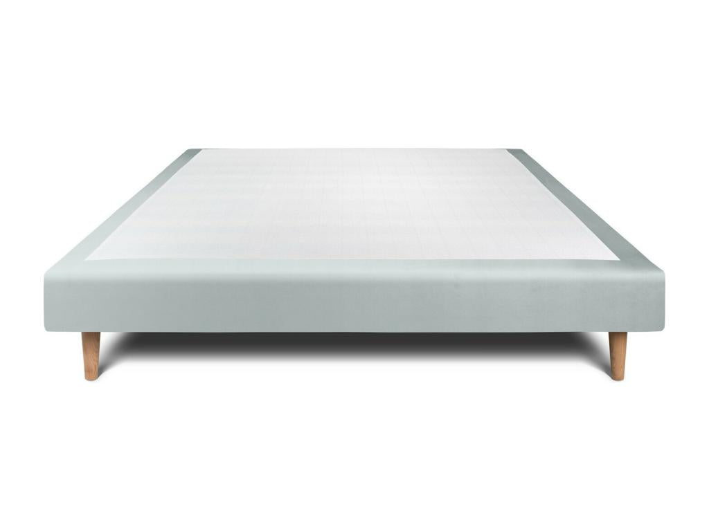 Sommier Tapissier Velours Gris bleuté 140x200 H29cm XDWY27771