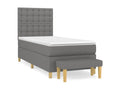 Sommier à Lysvia de lit avec matelas Gris foncé 90x200 Tissu EEEM21464