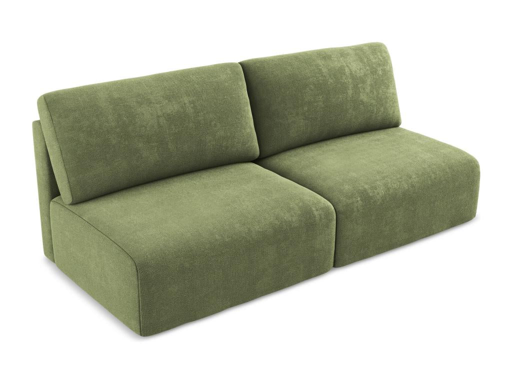 Canapé 3 places sans accoudoir convertible en Chenille - vert - Lysvia MQBC83037