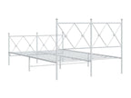 Cadre de lit métal avec tête de lit/pied de lit blanc 120x200cm LBFX68153