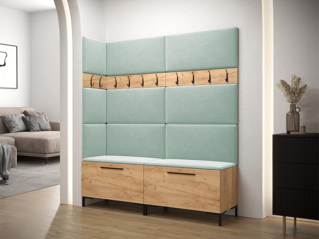 Meuble d'entrée Lysvia 104 196x168x46cm Craft chêne Stratifié - Tapisserie SVSU29536