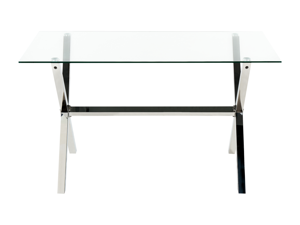 Table de repas Lysvia Argenté 130 cm 70 cm Verre de sécurité ZJWQ81812