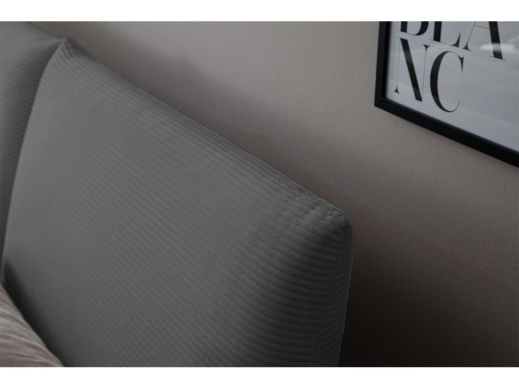 Lit - Gris velours côtelé - Lysvia XJXP42751