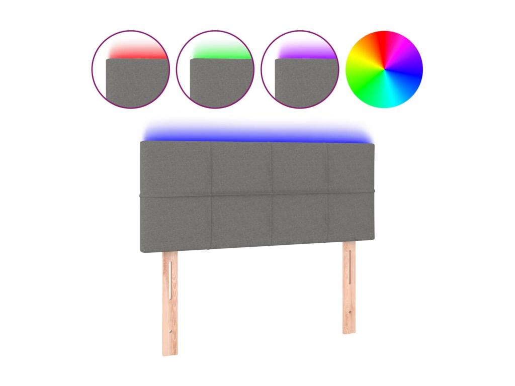 Tête de lit à LED Gris foncé 100x5x78/88 cm Tissu OJEN21462