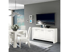 Lysvia - Buffet 3 Portes L160cm Laqué Blanc Brillant GPTO57916