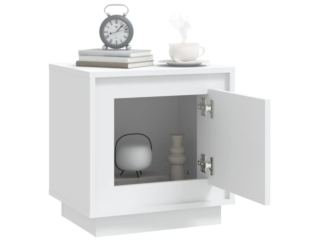 Table de chevet blanc 44x35x45 cm bois d'ingénierie NHQH91867