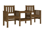 Banc de jardin avec table 2 places brun miel bois massif de pin RQBI27190