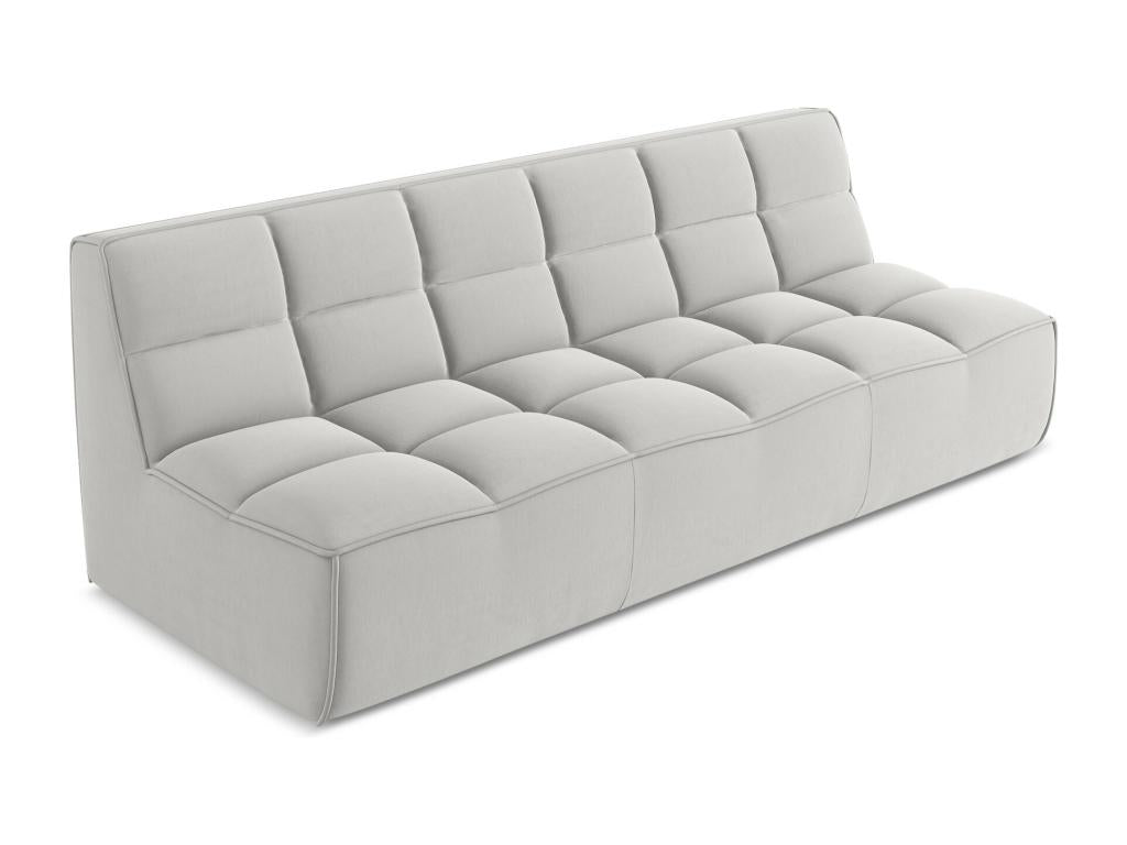 Canapé modulable 3 places en velours - argent - Elariva QSTC15625