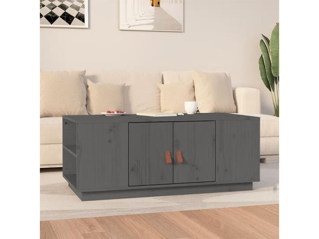 Table basse Gris 100x50x41 cm Bois massif de pin KNVA12291