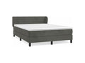 Sommier à Lysvia de lit et matelas Gris foncé 160x200 Velours BFIN40073