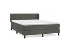 Sommier à Lysvia de lit et matelas Gris foncé 160x200 Velours BFIN40073
