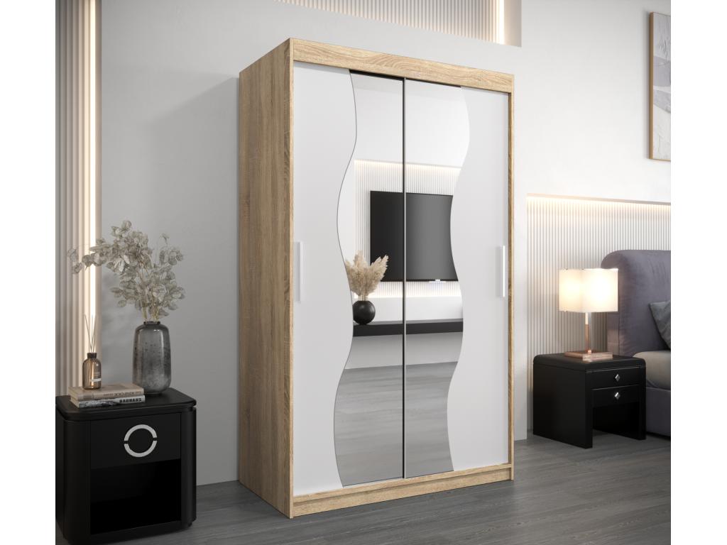 ARMOIRE Lysvia À PORTES COULISSANTES 200/120/62 2 Portes Lysvia/Blanc HTGO40177