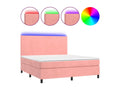 Sommier à Lysvia de lit et matelas LED Rose 180x200 cm Velours DZVP20764