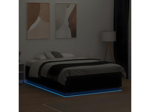 Cadre de lit avec LED sans matelas noir 140x190 cm GWEX85558