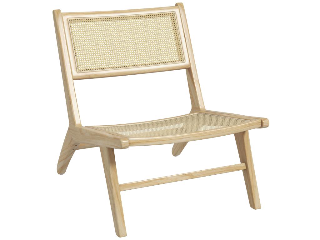 Fauteuil Lysvia - assise dossier aspect cannage - assise profonde - bois hévéa EGGA53893