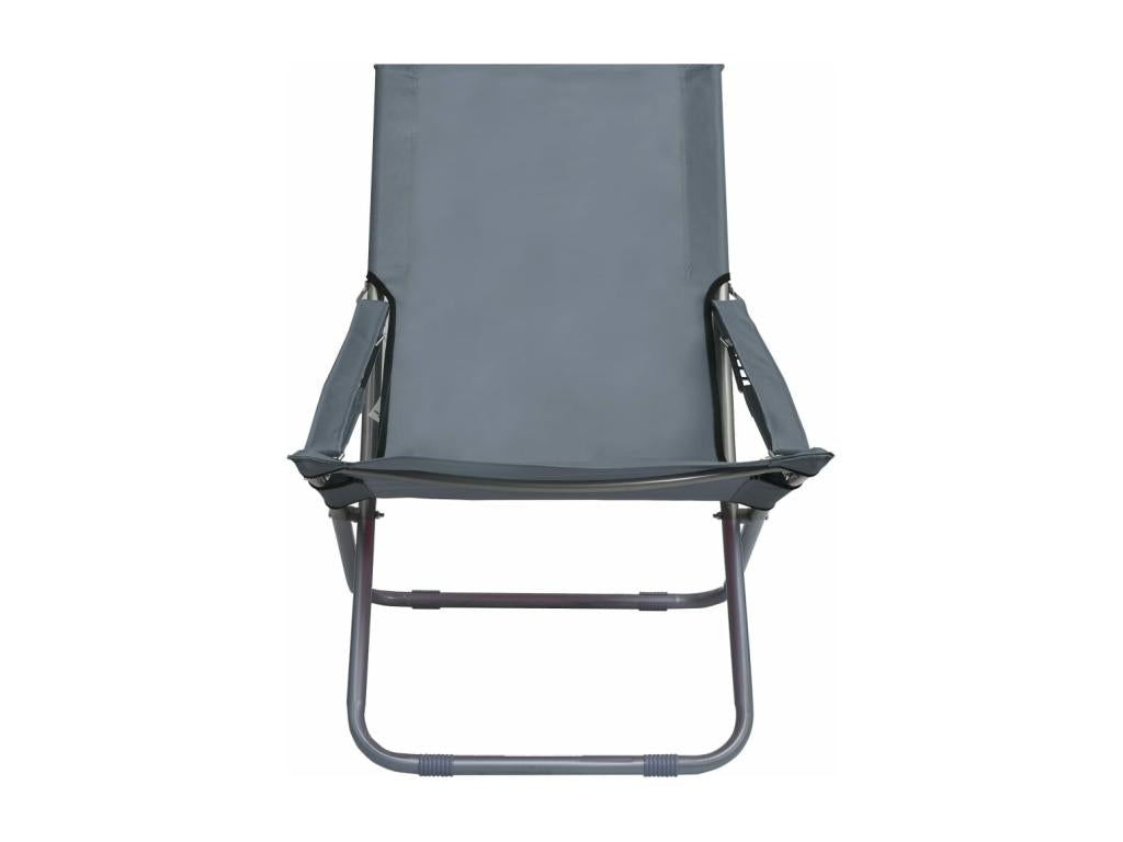 Chaises pliables de plage 2 pièces Tissu Gris LIOS67394
