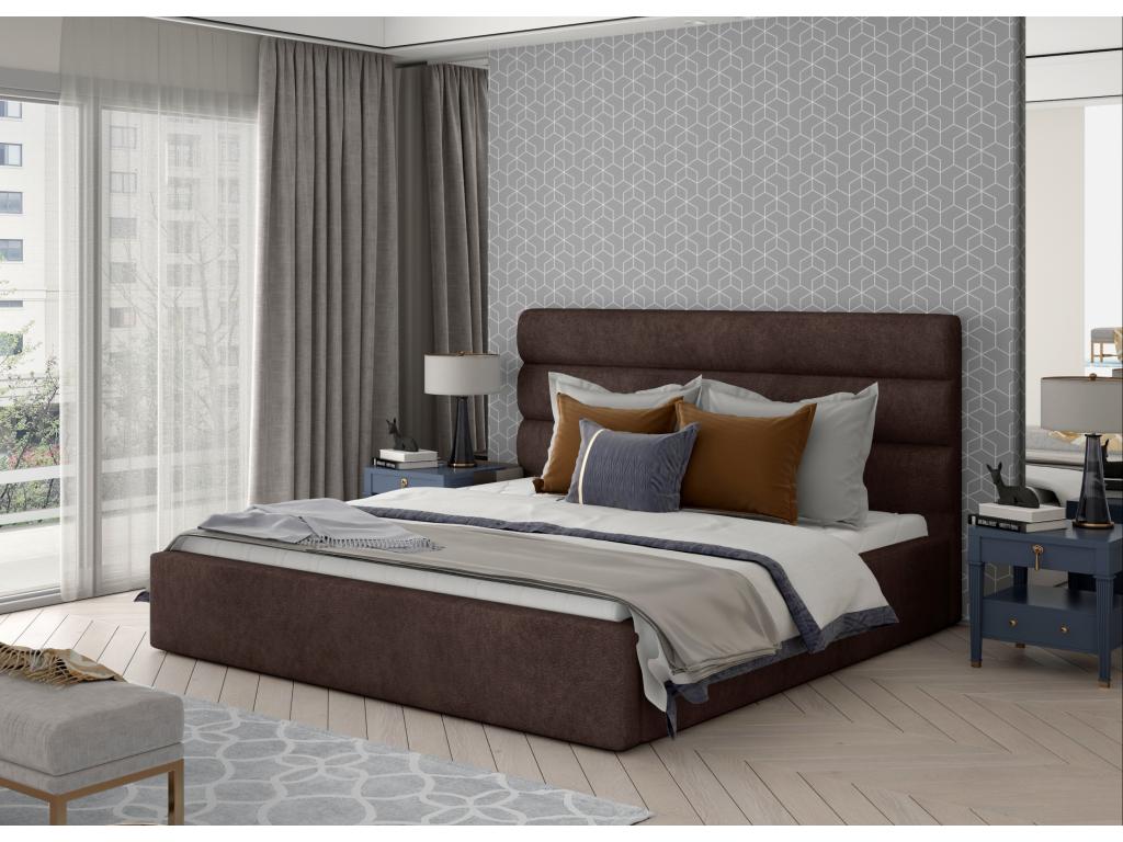 Lit design tissu doux marron - 4 tailles-180x200 JZMR51560