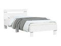 Cadre de lit sans matelas avec Elarivaères LED blanc 90x200 cm PWPV35281